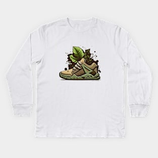 Step Up Your Style & the Planet with our Plant-Powered Sneaker Kids Long Sleeve T-Shirt